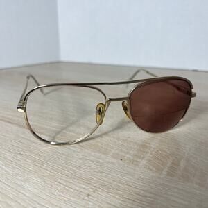 Vintage AO Safety 145 Z87 EX590 Sunglasses FRAMES ONLY 58-18 Gold